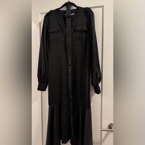 Karl Lagerfeld Black Button-Down Dress